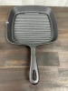 Everyday Essentials Residential 9" Square Ribbed Cast Iron Pan, New