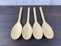 9" Wooden Spoons, New - Lot of 4