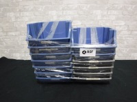 Grey and Blue Stacking Storage Bins - Lot of 13