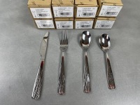 Arcoroc Lakeview Heavyweight Dinner Knives and Forks, Dessert and Tea Spoons - Lot of 96 Pieces