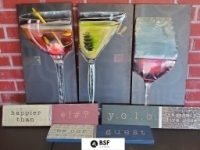 Lot of Assorted Art - YOLO, Cocktails, Wine