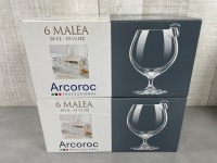 580ml/19.5oz Malea Balloon Glasses, Arcoroc H4877 - Lot of 12