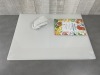 18" x 24" x 1/2" White Poly Cutting Board and Brush - Lot of 2 Pieces