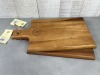 15.5" x 8.25" Acacia Wood Serving Boards - Lot of 2 - 3