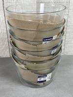 6.75" Unisson 40oz Stackable Glass Bowls, Arcoroc L6509 - Lot of 6