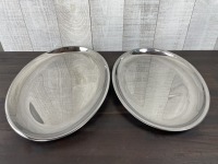 16" and 18" Heavy Stainless Platters - Lot of 2 Pieces