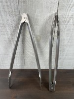 12" Heavy Duty Stainless Tongs - Lot of 2