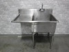 42" Stainless Steel Single Stainless Sink w/Left Drainboard and Faucet - 3
