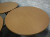 36" Round Maple Pattern Solid Tables - Lot of 3 - 3