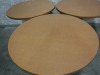 36" Round Maple Pattern Solid Tables - Lot of 3 - 4