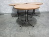 36" Round Maple Pattern Solid Tables - Lot of 3 - 5