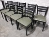 Ladderback Chairs with Green Seats - Lot of 9 - 3