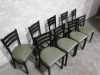 Ladderback Chairs with Green Seats - Lot of 9 - 4