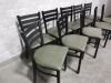 Ladderback Chairs with Green Seats - Lot of 10 - 3