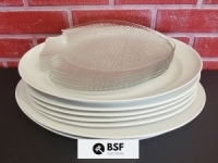 Misc Lot White Oval Platters, Glass Fish Platters - Lot of 13 Pieces