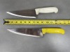 Professionally Sharpened, White/Yellow Knives - Lot of 2 - 2