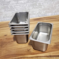 1/3 Size 6" Deep Stainless Steel Insert Pans - Lot of 6