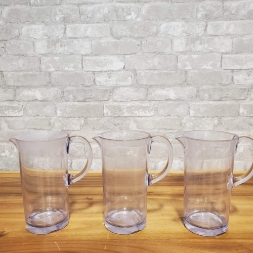 Plastic Water Pitchers 5" x 8.75" - Lot of 3