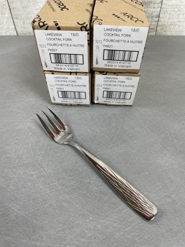 Arcoroc Lakeview Heavyweight Cocktail Forks - Lot of 48