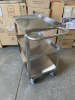 18" x 31" Three Tier Fully Welded Stainless Bussing Cart - 2