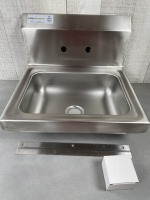 17" Wall Mount Stainless Steel Hand Sink with Drain