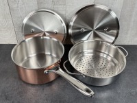 Paderno 3.2qt Copper Clad Pan with 3.2qt Steamer Basket