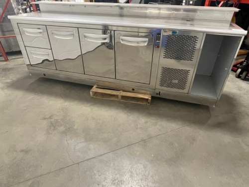 119” x 35” x 43” Refrigerated Stainless Coffee Bar